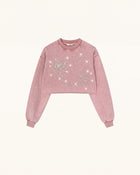 Sparkle Fireworks Cropped Sweatshirt - Bubblegum Pink