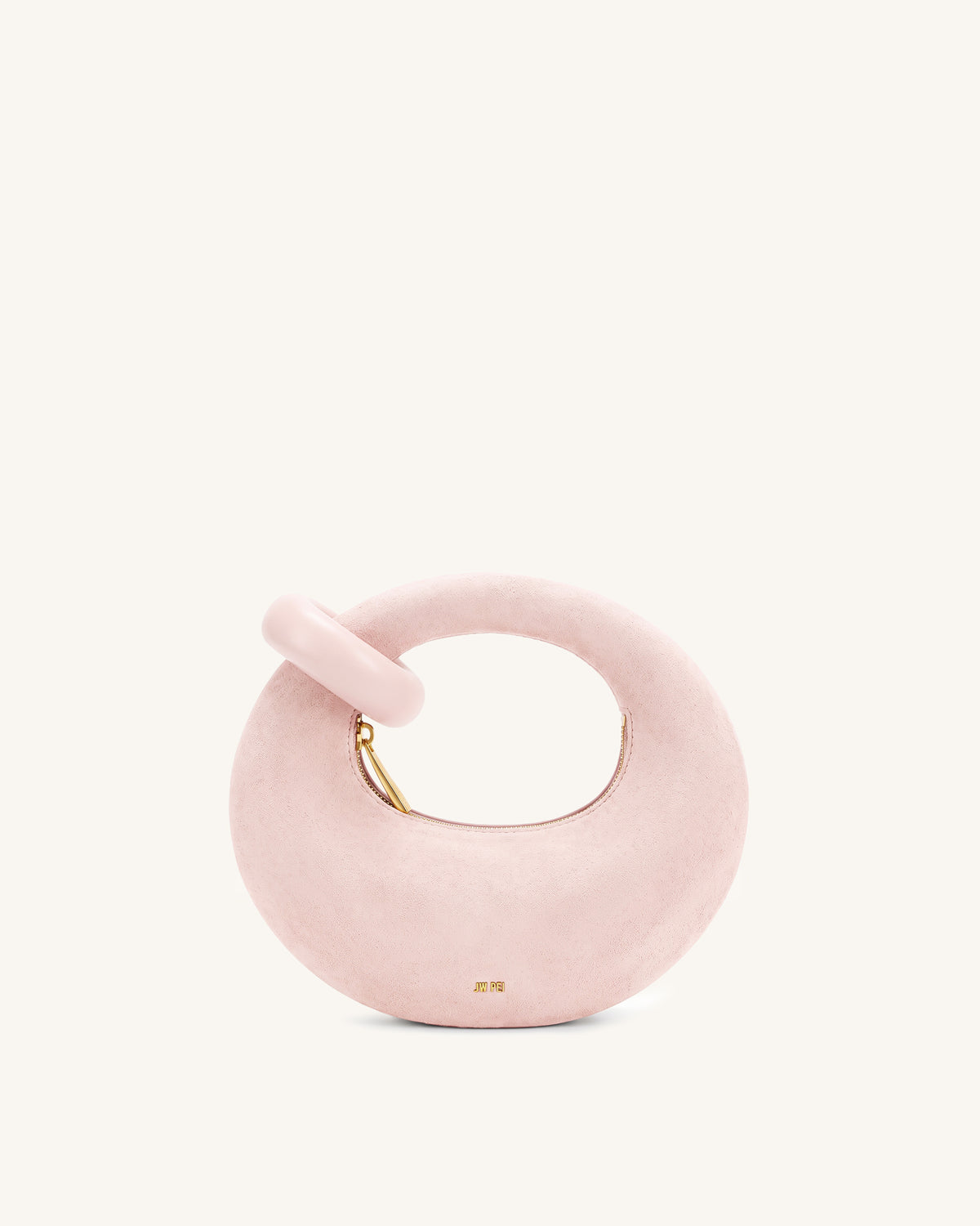 Abacus Faux Suede Mini Top Handle Bag - Peach Pink