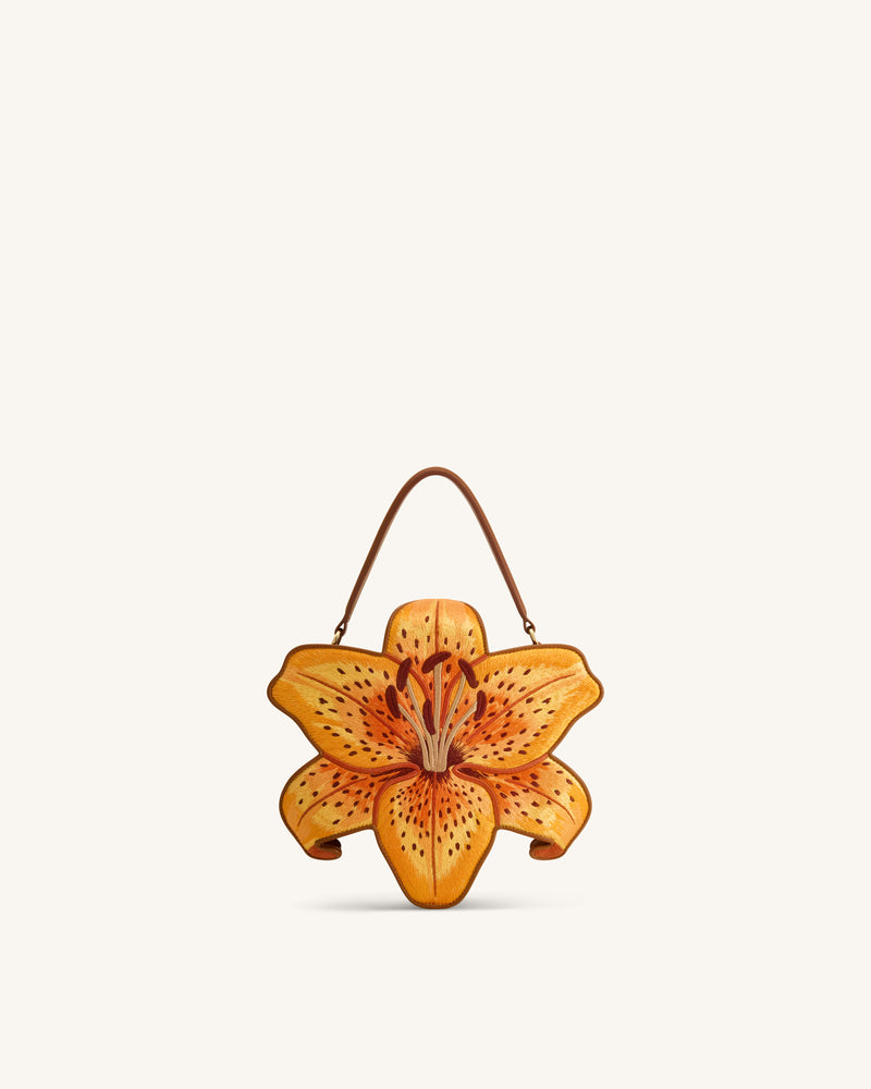 Lily Blossom Top Handle Bag - Orange