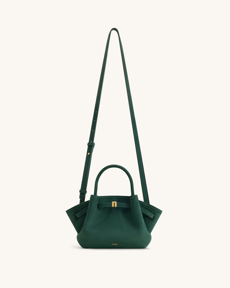 Hana Mini Faux Suede Tote Bag - Forest Green