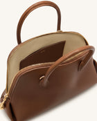 Nerina Pebbled Dome Top Handle Bag - Brown