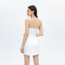 Slipper Orchid Appliqué Mini Dress - White