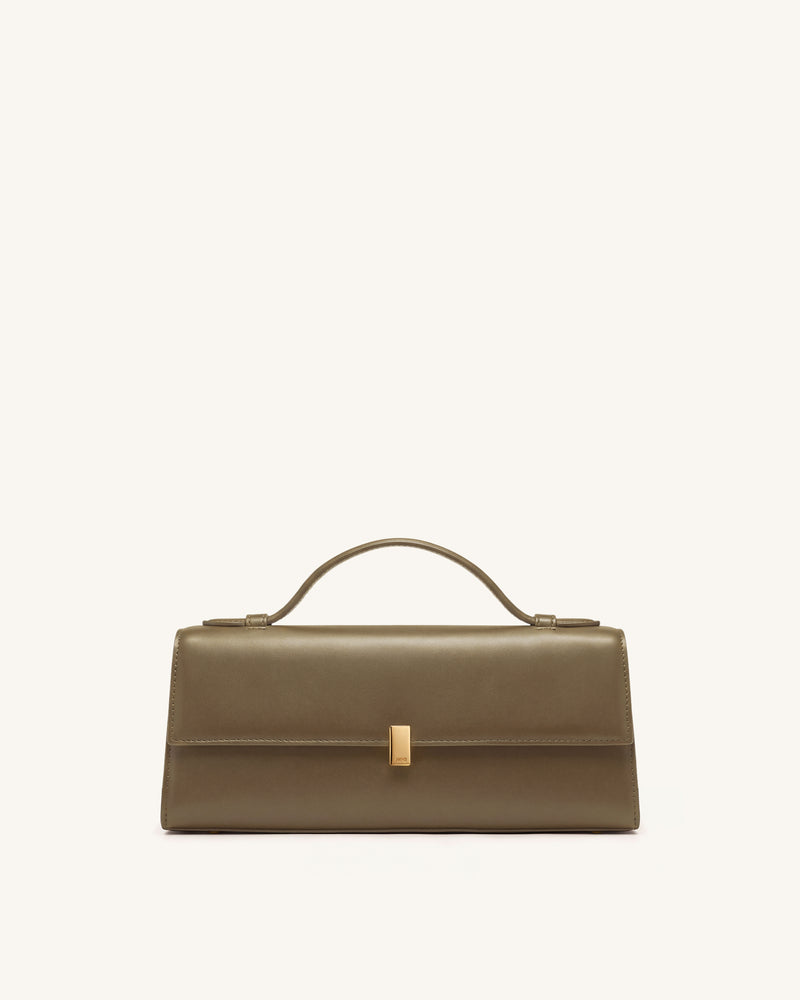 Delphine Flap Top Handle Bag - Olive Green