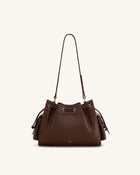Harper Drawstring Shoulder Bag - Brown