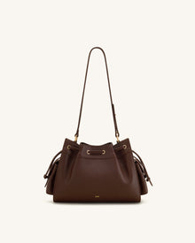 Harper Drawstring Shoulder Bag - Brown