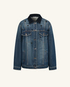 The Rebel Black Floral Studded Denim Jacket - Retro Denim