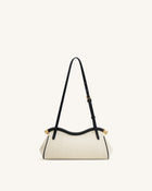 Naomi Curved Shoulder Bag - Black Canvas