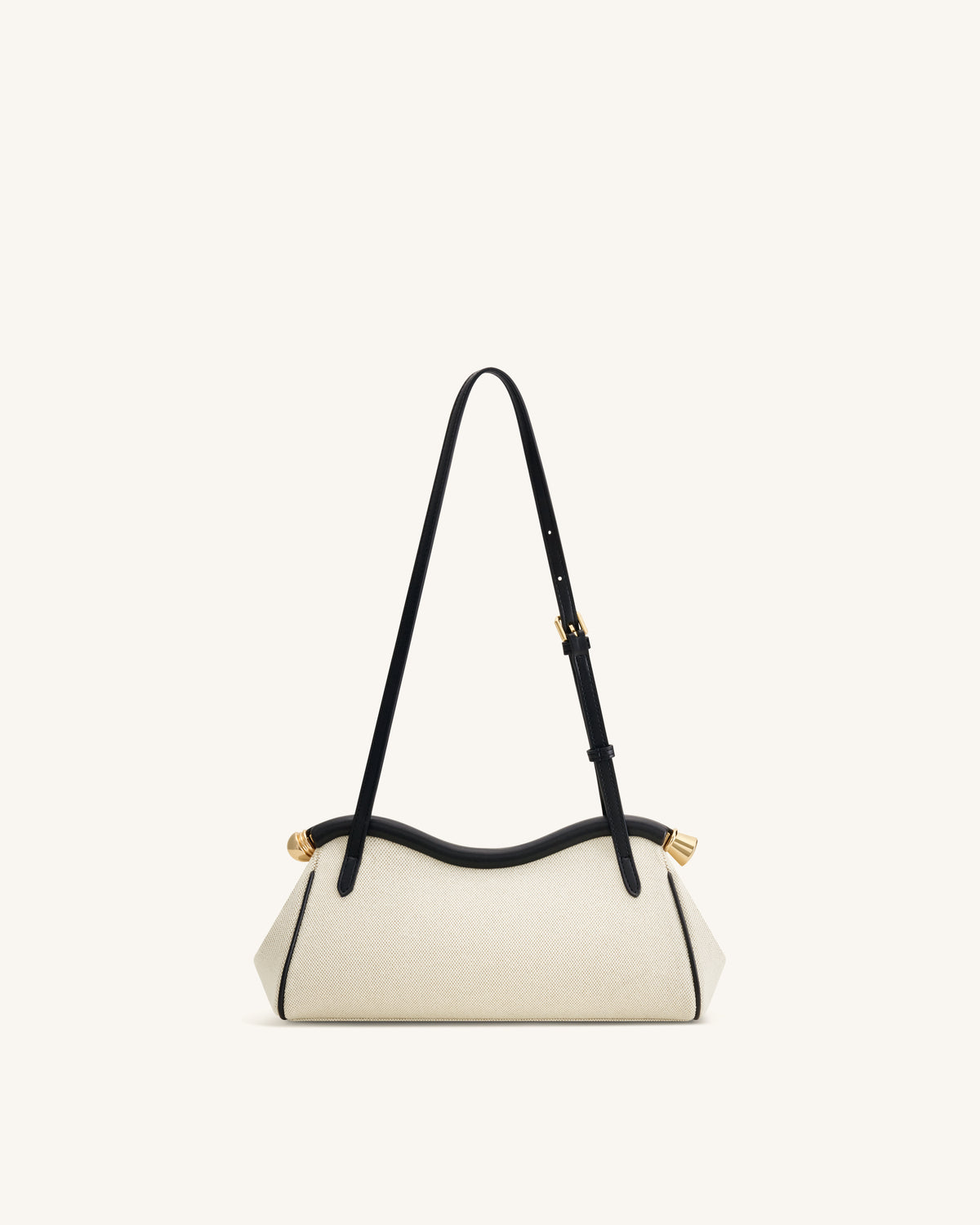 Naomi Curved Shoulder Bag - Black Canvas