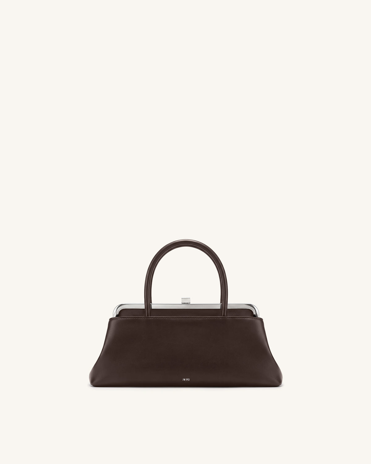 Anouk Frame Top Handle Bag - Dark Brown