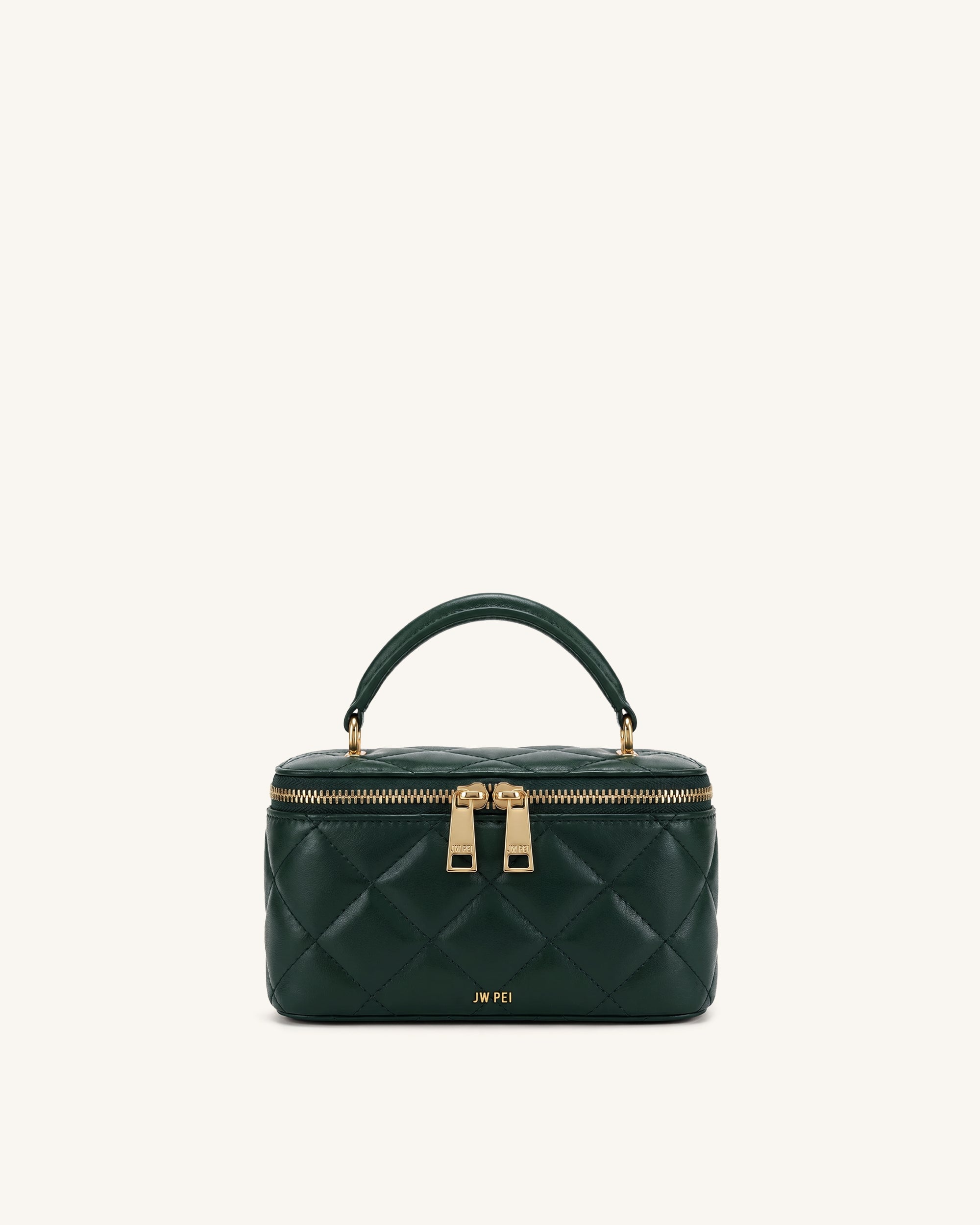 Vivienne Quilted Vanity Top Handle Bag - Dark Ink Green