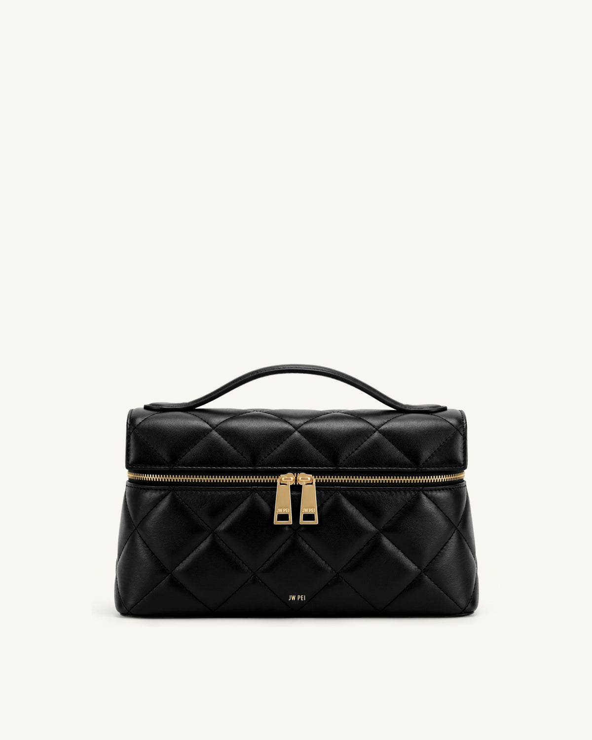 Thea Quilted Top Handle Bag - Obsidian Black