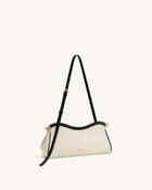Naomi Curved Shoulder Bag - Black Canvas