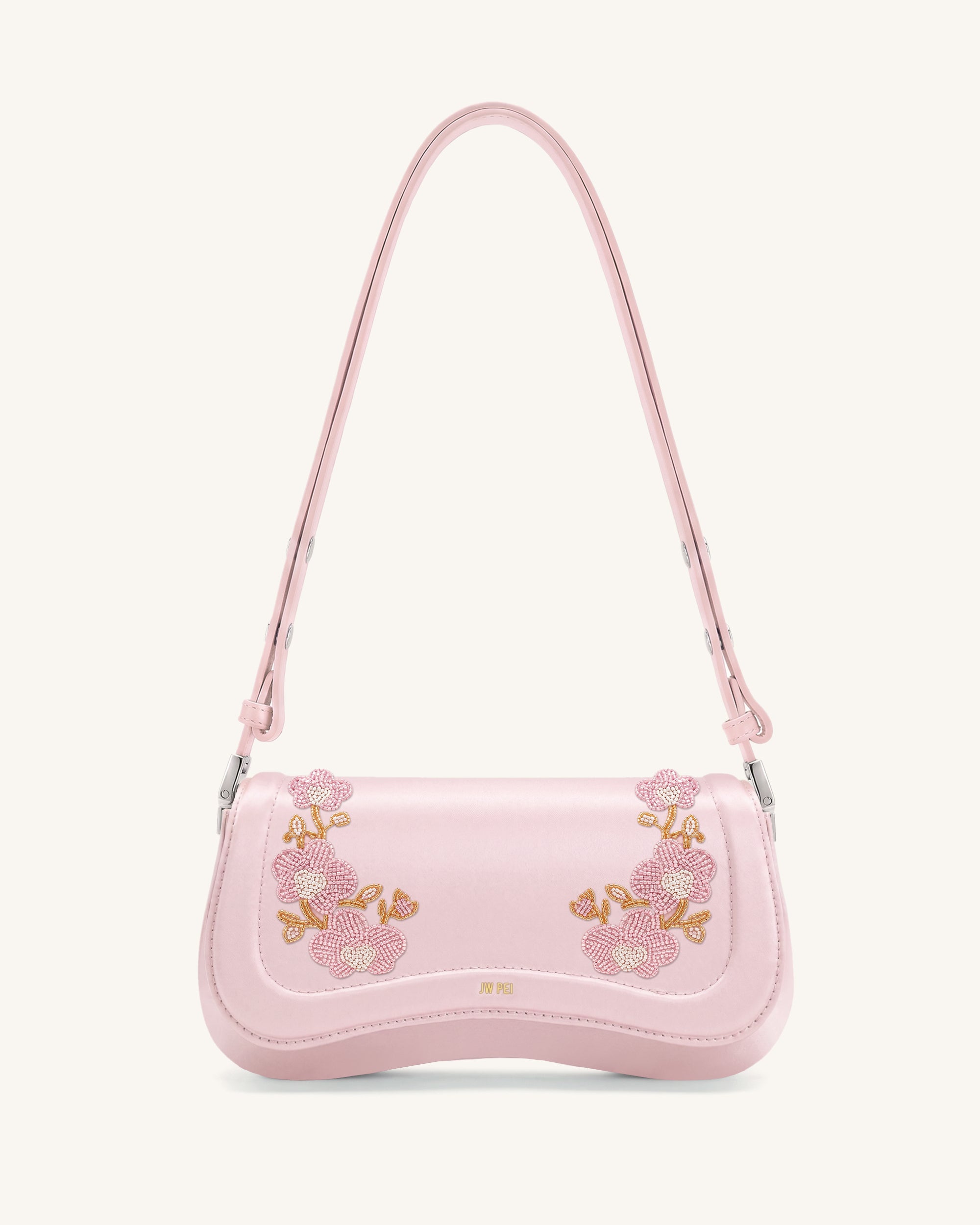 Joy Beaded Orchid Shoulder Bag - Peach Pink