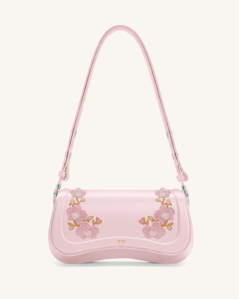 Joy Beaded Orchid Shoulder Bag - Peach Pink