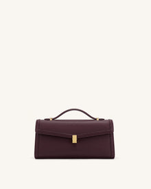 Delphine Saffiano Top Handle Bag - Deep Burgundy
