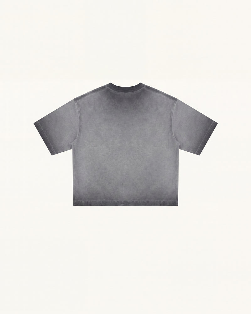The Radiant 3D Pearl Butterfly  Tee - Acid Charcoal