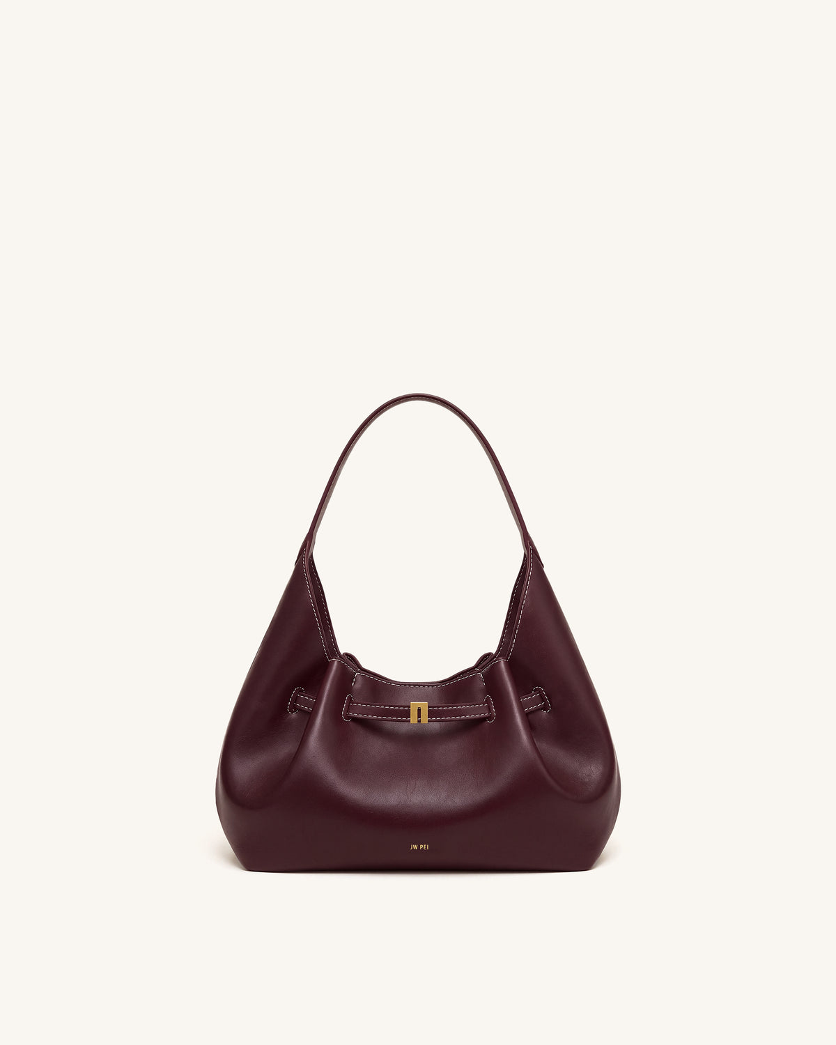 Maeve Dachshund Charm Slouchy Hobo Bag - Deep Burgundy