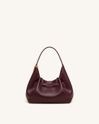 Maeve Dachshund Charm Slouchy Hobo Bag - Deep Burgundy