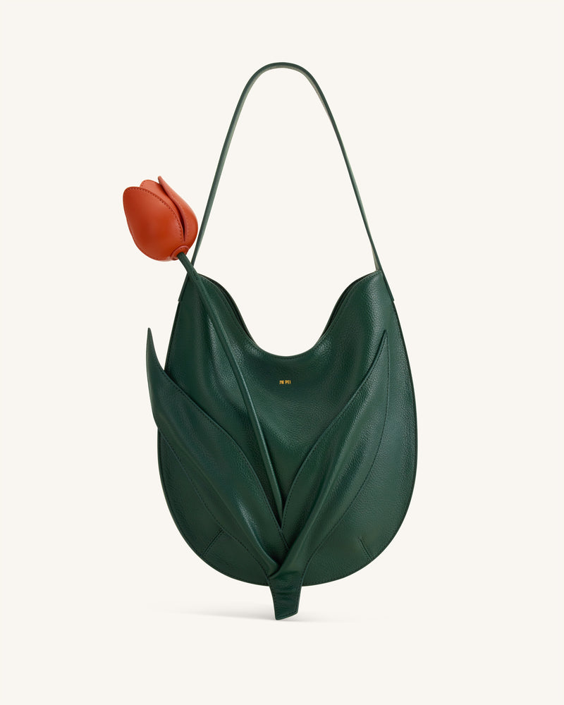 Tulip Shape Shoulder Bag - Forest Green