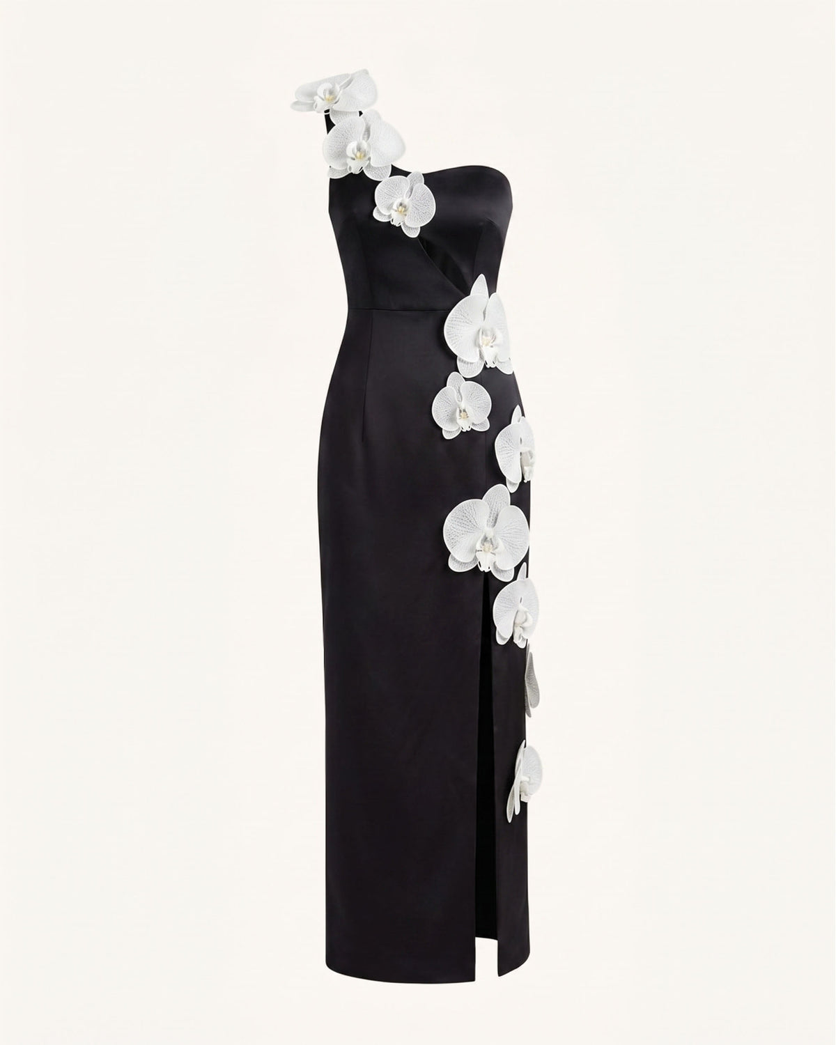 Orchid Embellished Cutout Slit Maxi Dress - Black