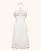 Orchid Embroidered Halter Midi Dress - White