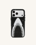 Shark Mouth Pearl Phone Case - Black