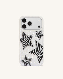 Zebra Star Pearl Phone Case - White
