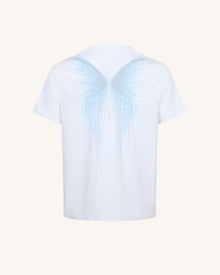 The Ethereal Crystal Blue Butterfly Back Tee - White