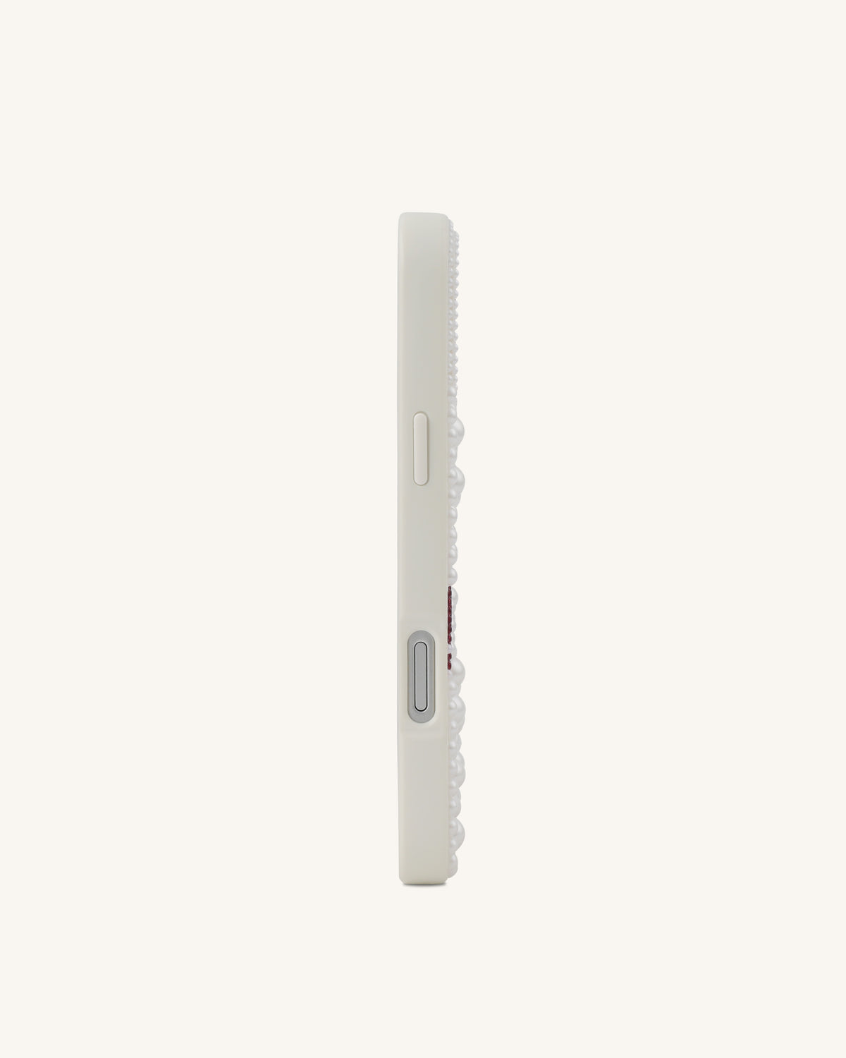 Floral Pearl Artificial Crystal Phone Case - White