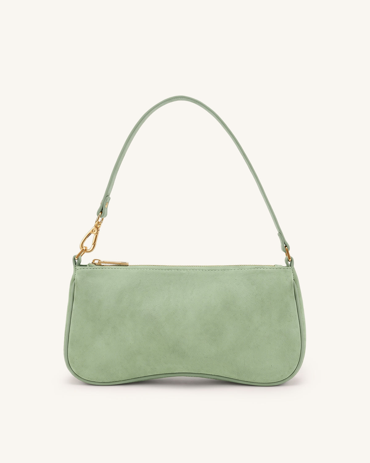 Eva Faux Suede Shoulder Handbag - Light Green