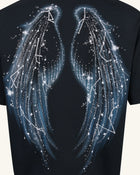 The Seraphic Starry Wing Graphic Tee - Black
