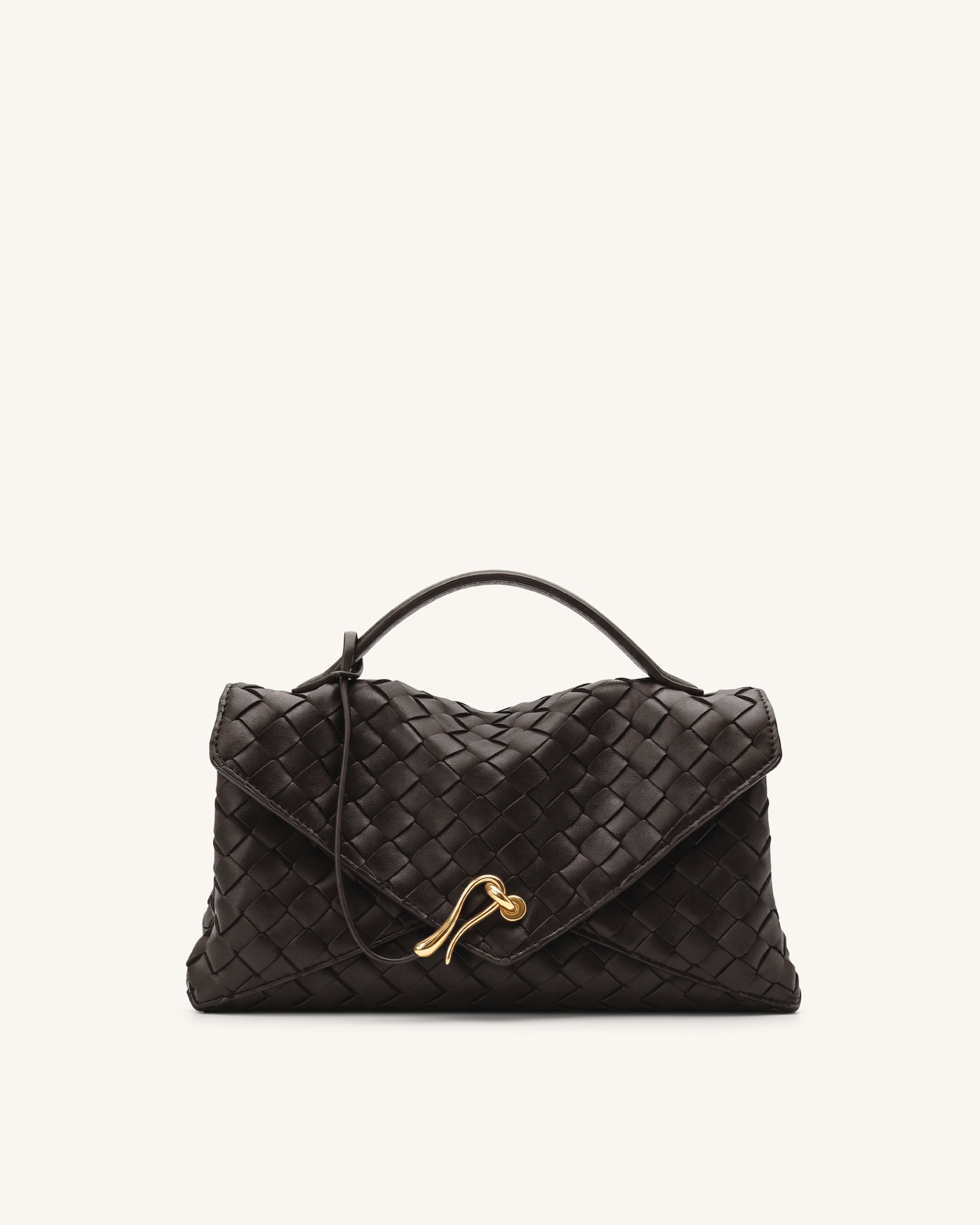 Celeste Woven Envelope Bag - Dark Brown