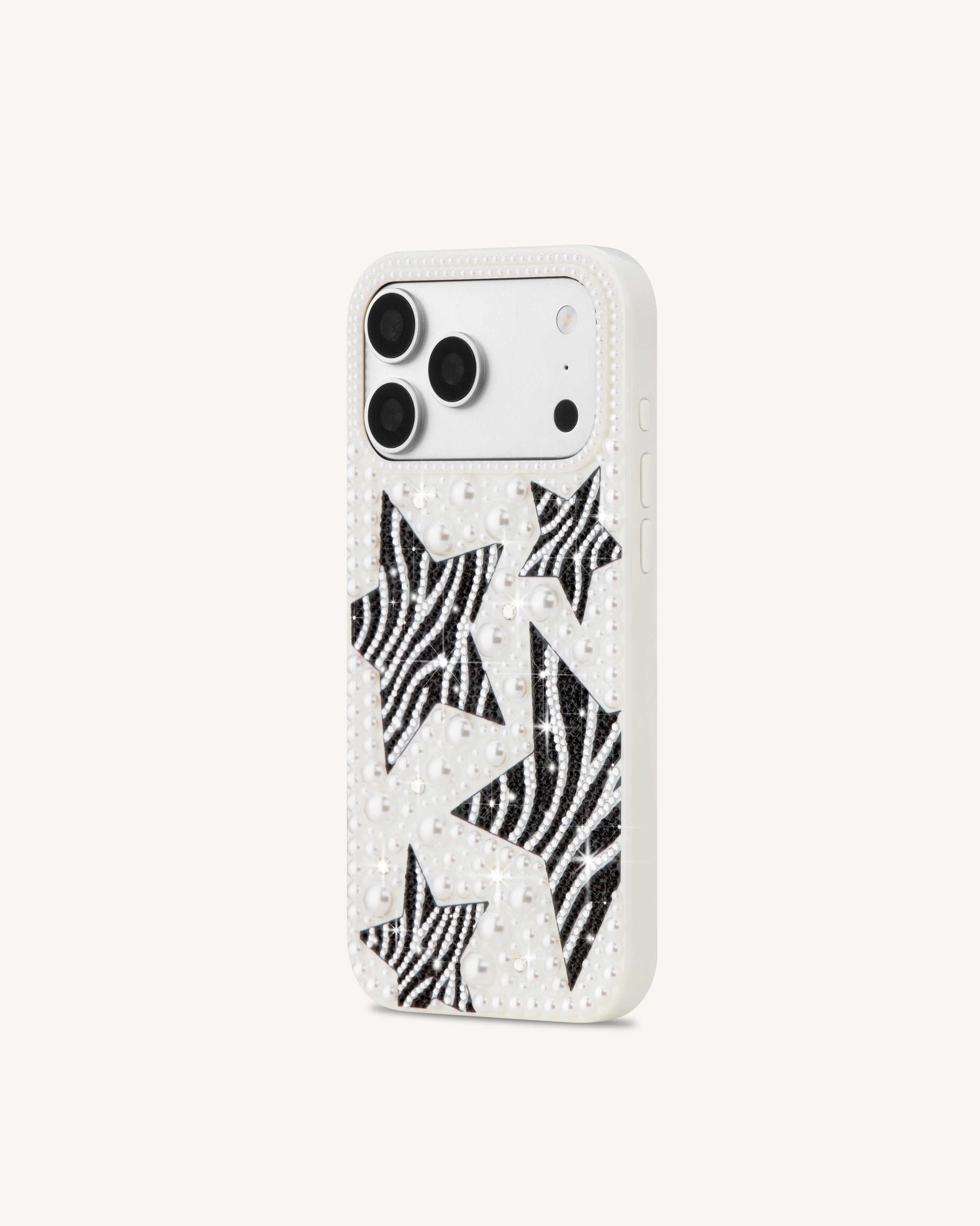 Zebra Star Pearl Phone Case - White