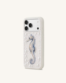 Seahorse Pearl Phone Case - White