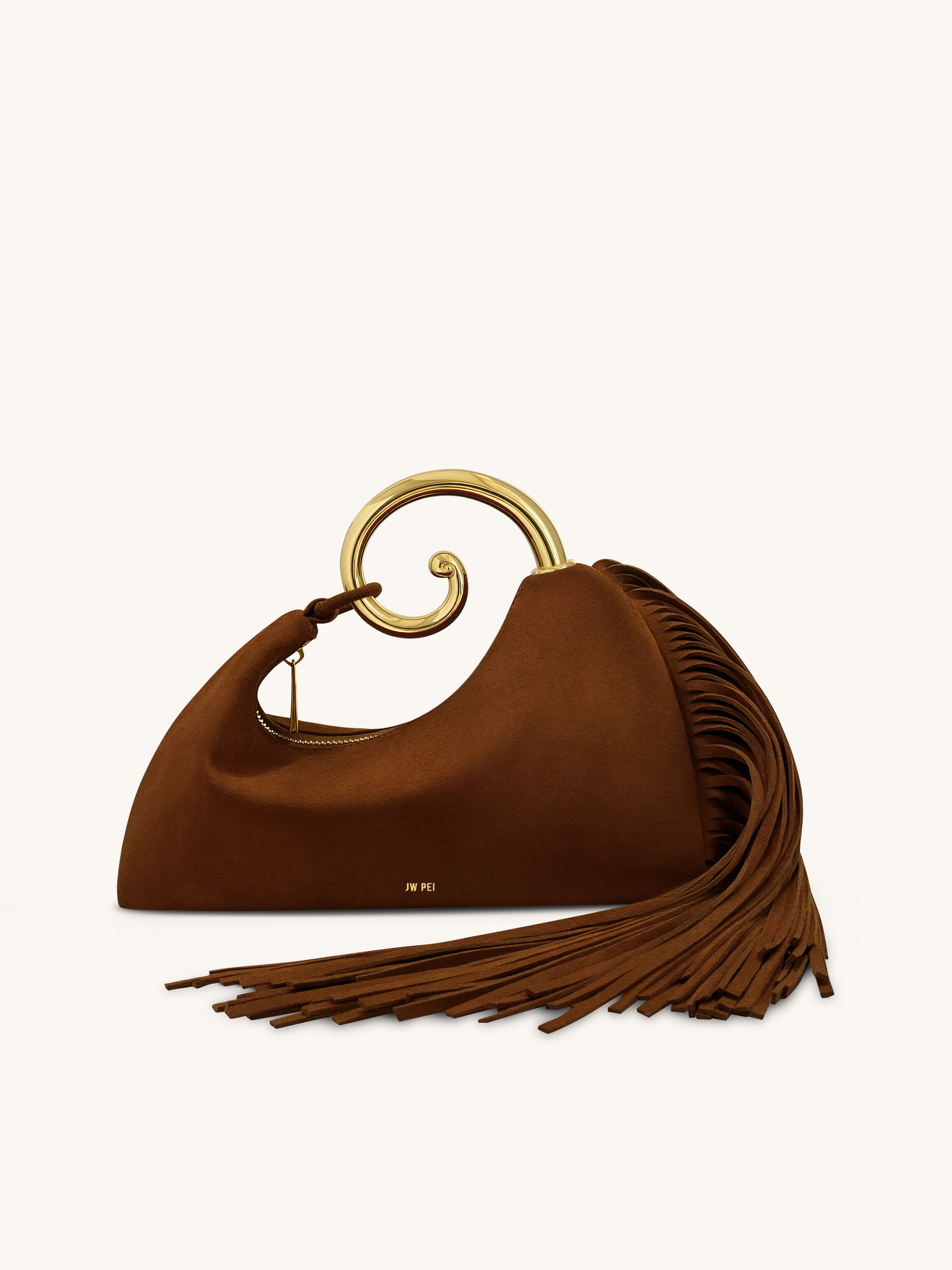 Nell Fringe Hardware Top Handle Bag - Mocha Brown