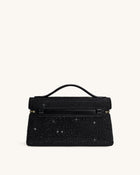 Thea Artificial Crystal Top Handle Bag - Black