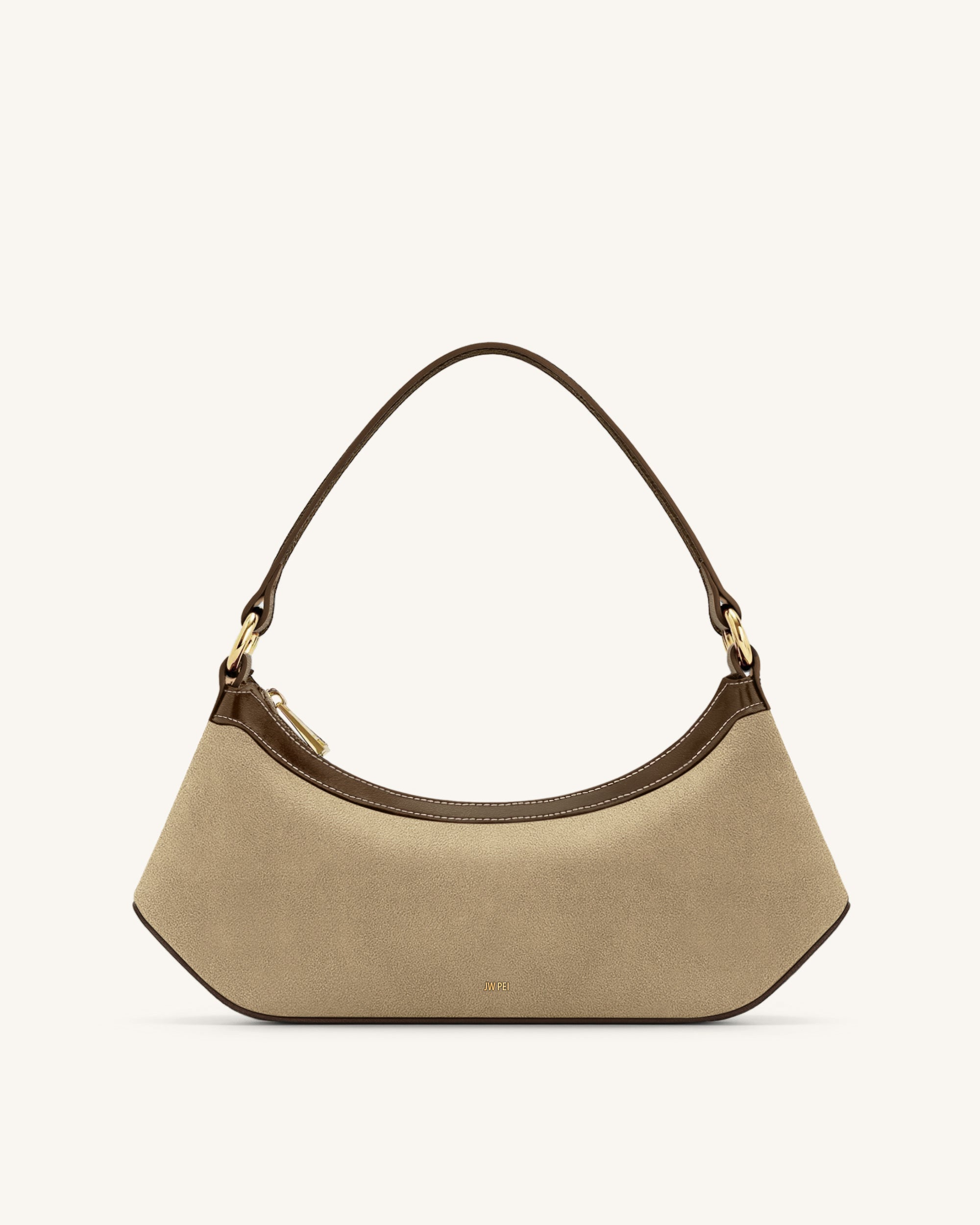 Lily Faux Suede Shoulder Bag - Brown