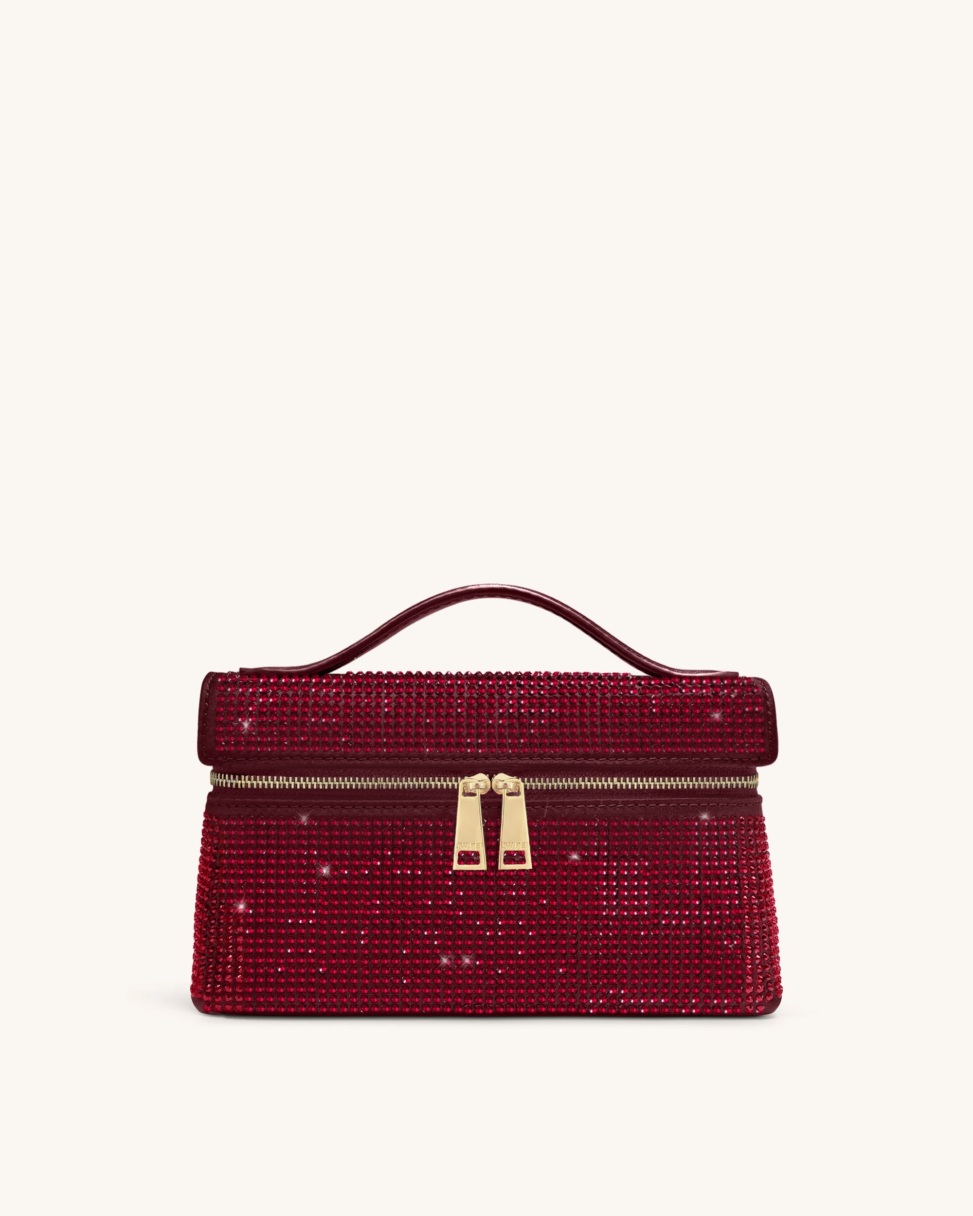 Thea Artificial Crystal Top Handle Bag - Red