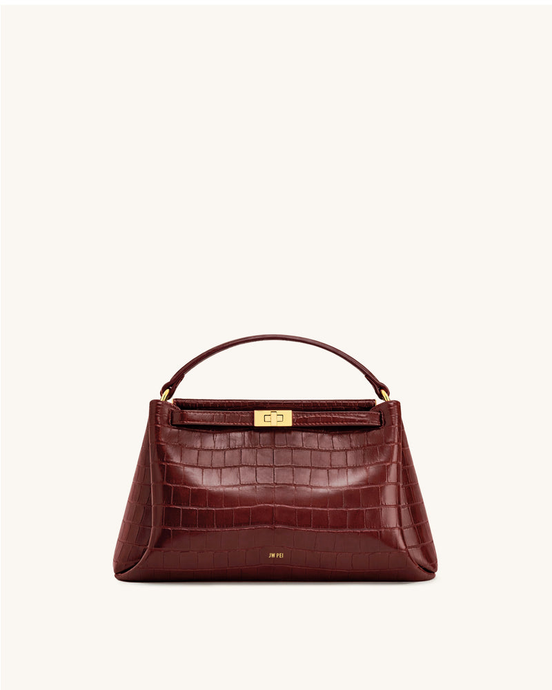 Carmen Top Handle Bag - Burgundy Croc