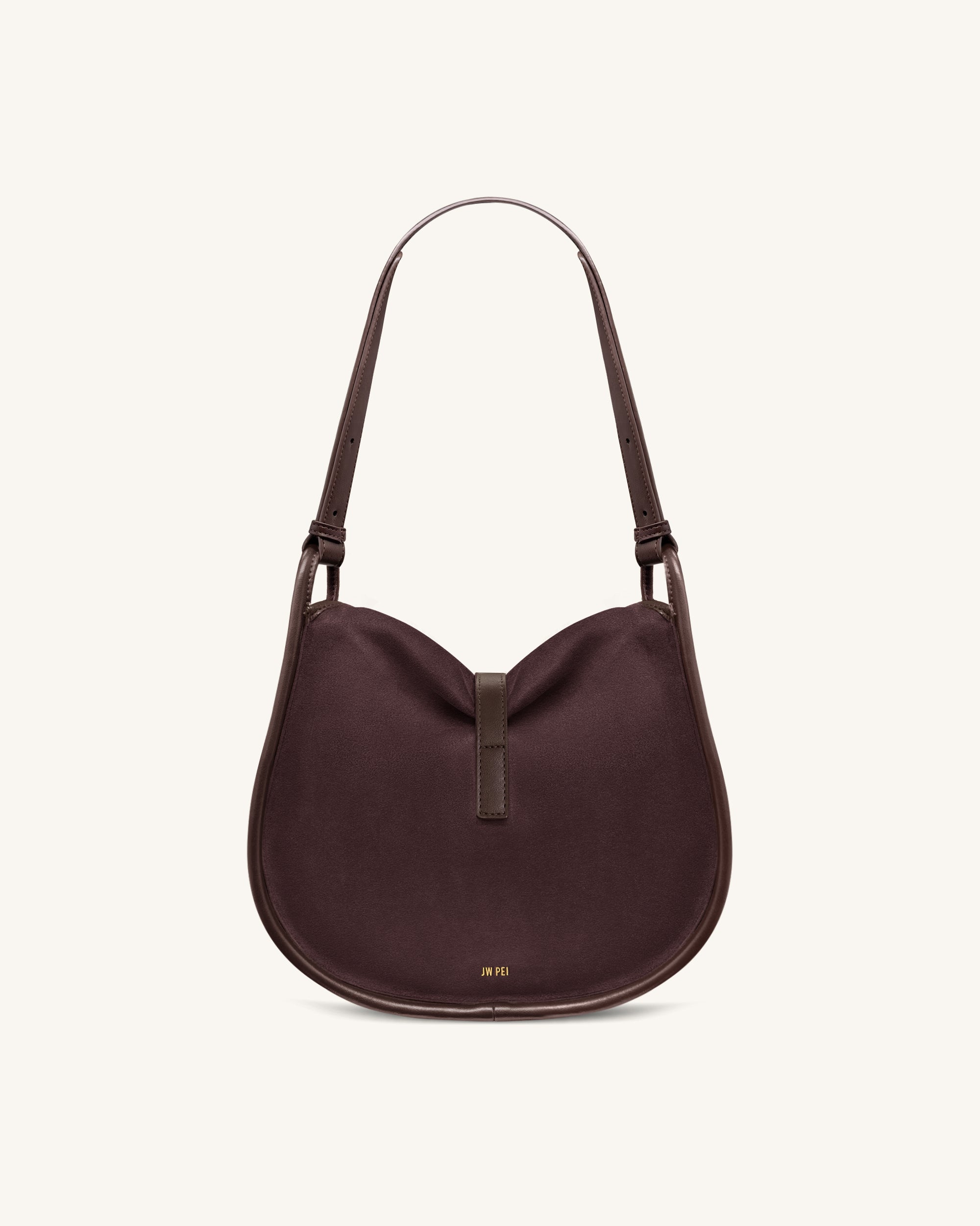 Arla Small Faux Suede Hobo Bag - Chocolate