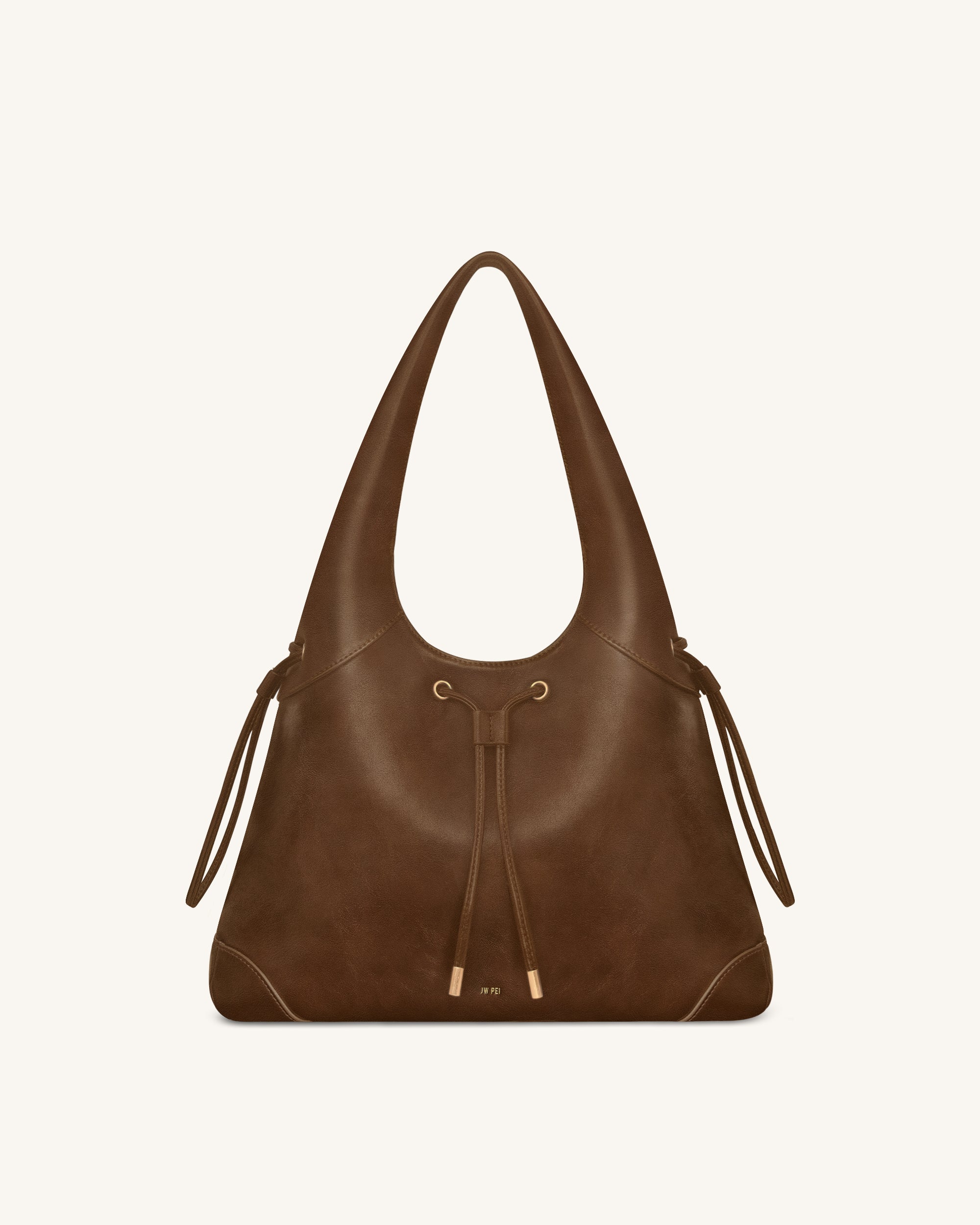 Elara Drawstring Hobo Bag - Brown