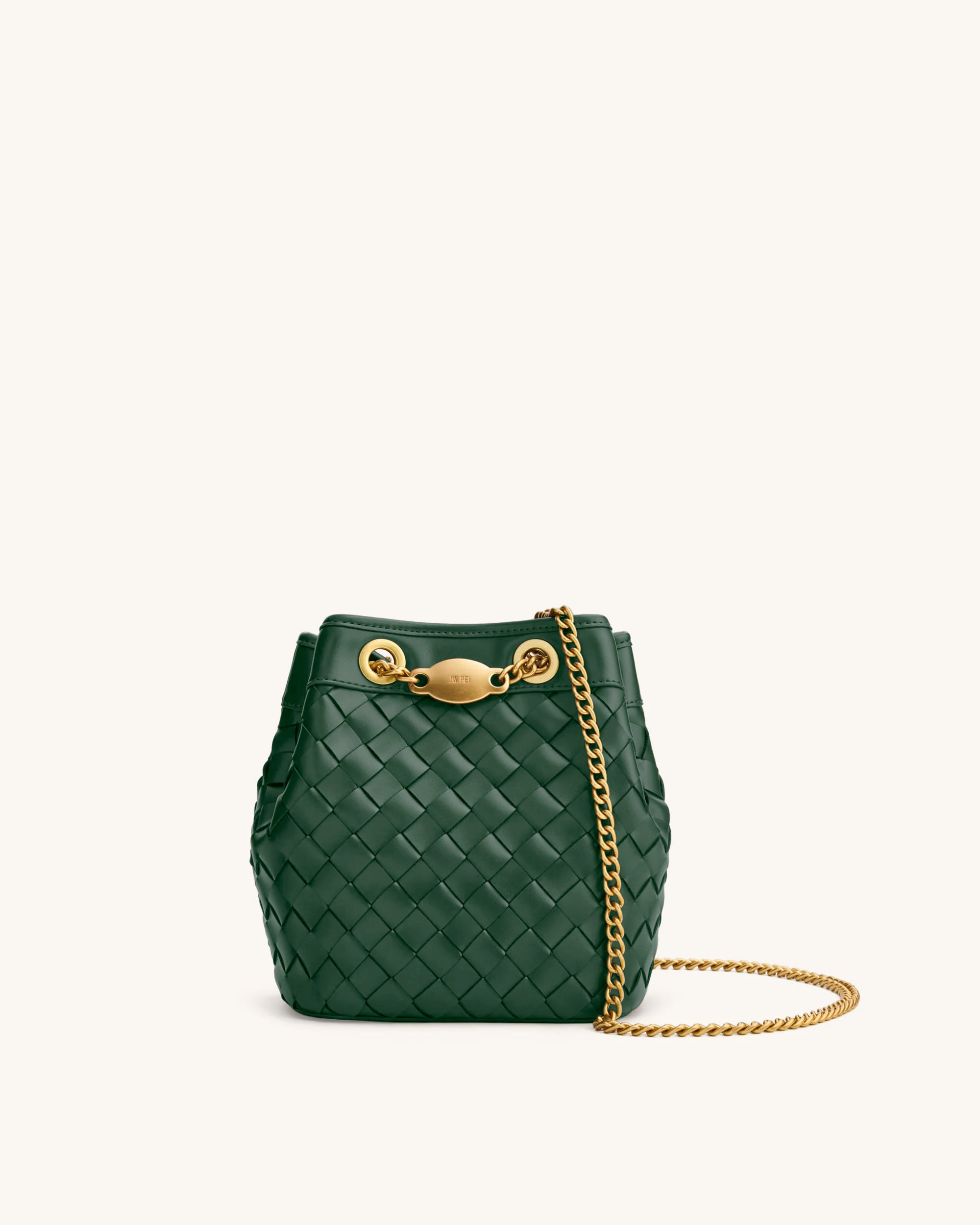 Yara Hand-Woven Bucket Bag - Green
