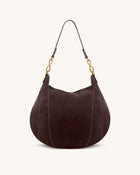 Daria Metal Pendant Embellished Shoulder Bag - Dark Brown