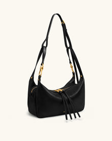 Selia Soft-Grain Crossbody Bag - Black