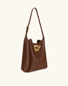Charlene Double Buckle Hobo Bag - Brown