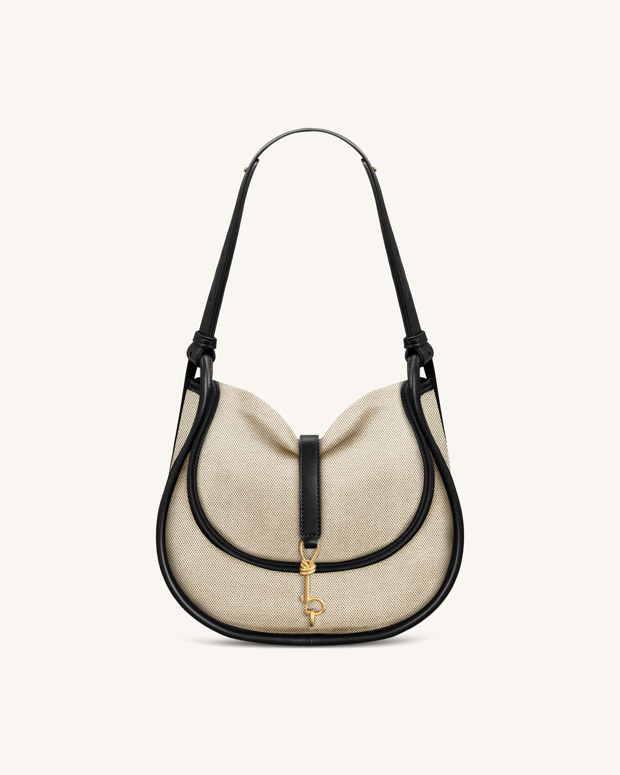 Arla Small Hobo Bag - Black Canvas | JW PEI