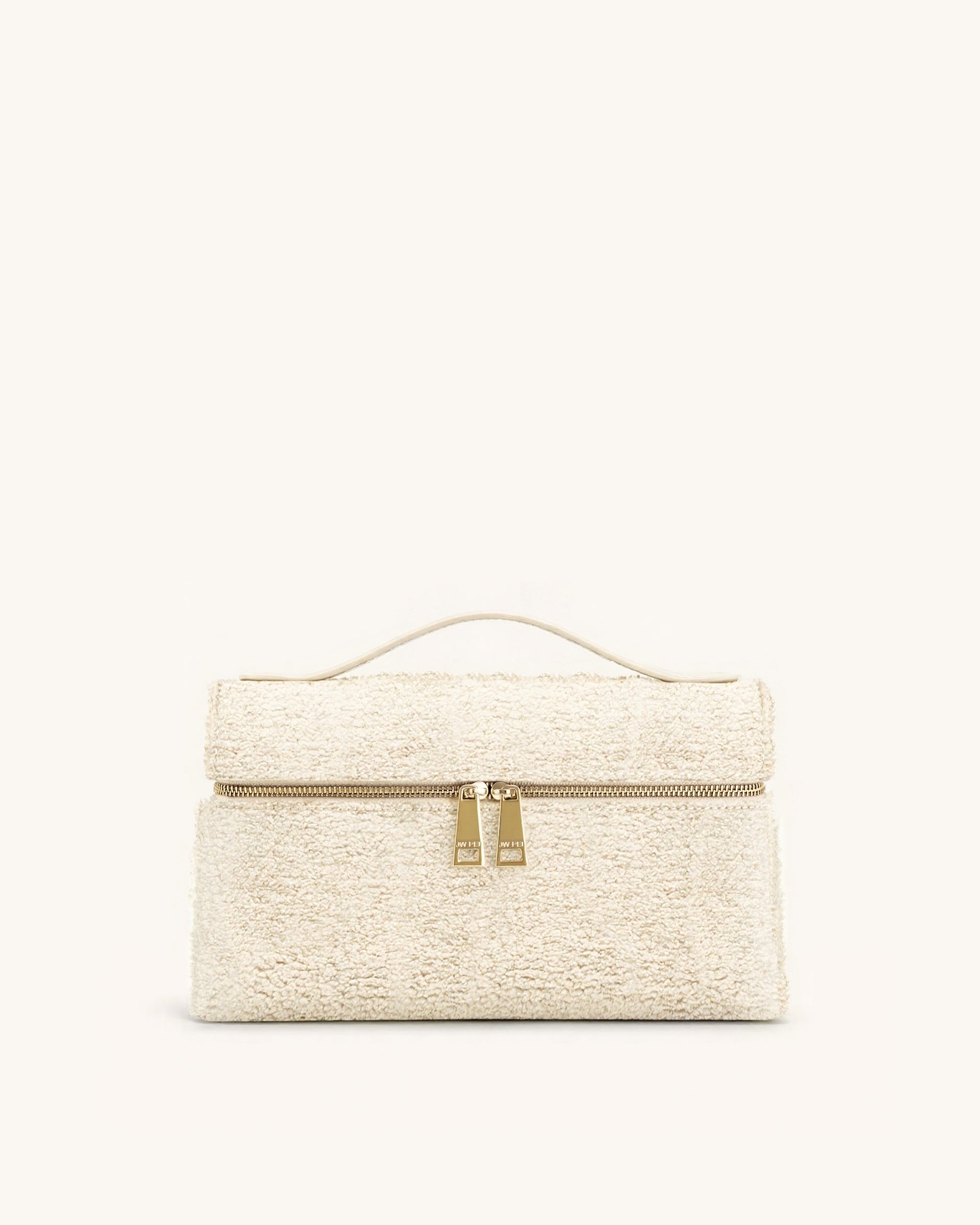 Thea Faux Fur Top Handle Bag - Cream