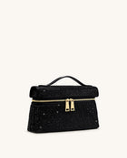 Thea Artificial Crystal Top Handle Bag - Black