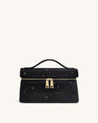 Thea Artificial Crystal Top Handle Bag - Black