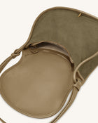 Arla Small Faux Suede Hobo Bag - Olive Green